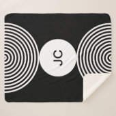 Minimaler Mit Monogramm Circle Pattern Sherpa Blan Sherpadecke (Vorderseite (Horizontal))