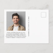 Minimaler moderner 5-Foto Collage Schwarzer Abschl Ankündigungspostkarte (Rückseite)