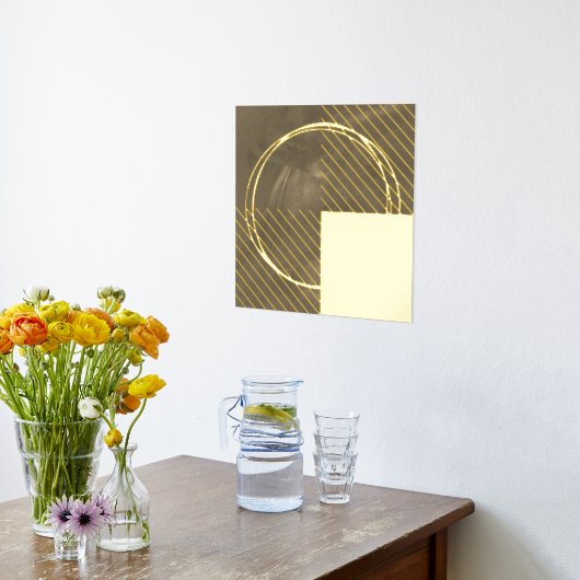 Minimaler moderner Abstrakt-brauner Blattdruck Foliendrucke (Ablage(Küche))