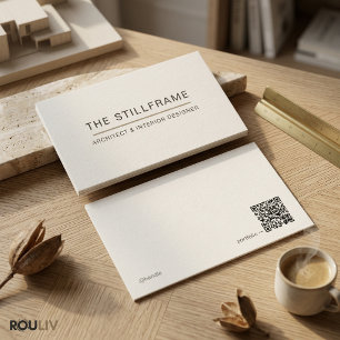 Minimaler Moderner Architekt QR-Code Warmweiß Visitenkarte