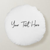 Minimaler, moderner, benutzerdefinierter Text Rundes Kissen (Rückseite)