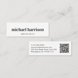 Minimaler moderner Beruflicher QR-Code Mini Visitenkarte