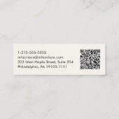 Minimaler moderner Beruflicher QR-Code Mini Visitenkarte (Rückseite)