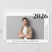 Minimaler moderner Foto Abschluss Ankündigung (Vorderseite)