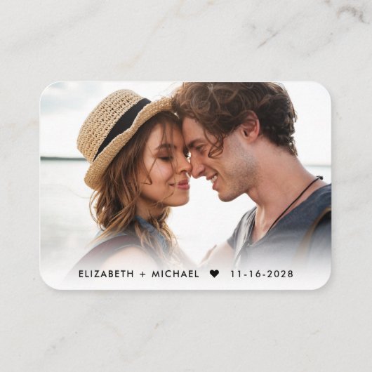 Minimaler moderner Foto QR Code Hochzeit RSVP Begleitkarte (Rückseite)