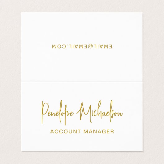 Minimaler moderner Goldfarbensatz und QR-Code Visitenkarten (Außenseite Aufgefaltet)