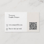 Minimaler moderner Grafikdesigner QR-Code Visitenkarte (Rückseite)
