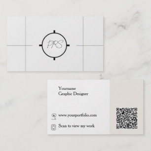 Minimaler moderner Grafikdesigner QR-Code Visitenkarte