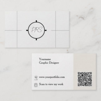 Minimaler moderner Grafikdesigner QR-Code Visitenkarte