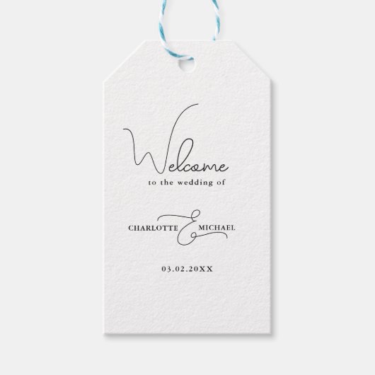 minimaler moderner Hochzeitsempfang Geschenkanhänger (Vorderseite)