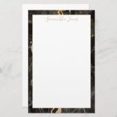 Minimaler moderner Individuelle Name aus schwarzem Briefpapier (Vorne/Hinten)