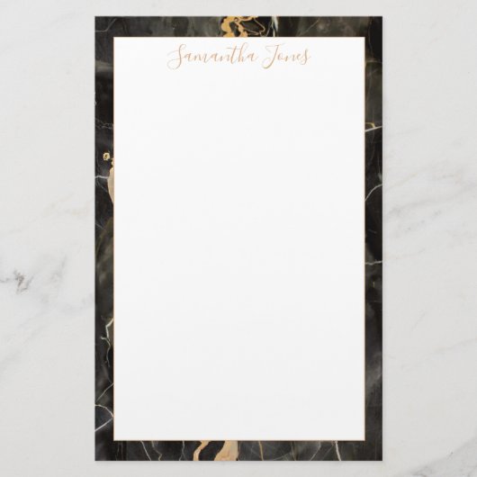 Minimaler moderner Individuelle Name aus schwarzem Briefpapier (Vorderseite)