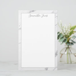 Minimaler moderner Individuelle Name aus weißem Ma Briefpapier