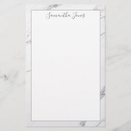 Minimaler moderner Individuelle Name aus weißem Ma Briefpapier