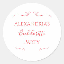 Minimaler moderner Junggeselinnen-Abschied Runder Aufkleber
