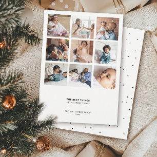 Minimaler moderner Kostenvoranschlag 9 Mehrfachf Feiertagskarte