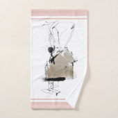 Minimaler moderner Kunststil weiß grau pink Badhandtuch Set (Handtuch)