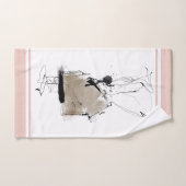 Minimaler moderner Kunststil weiß grau pink Badhandtuch Set (Handtuch)