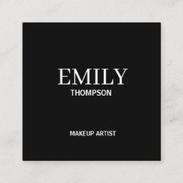 Minimaler moderner Makeup-Künstler Schwarz-weiß Quadratische Visitenkarte