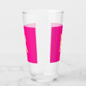Minimaler moderner Monogramm-Hot-Pink Glas (Links)