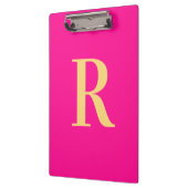 Minimaler moderner Monogramm-Hot-Pink Klemmbrett (Links)