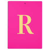 Minimaler moderner Monogramm-Hot-Pink Klemmbrett (Rückseite)