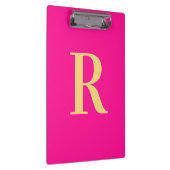 Minimaler moderner Monogramm-Hot-Pink Klemmbrett (Rechts)