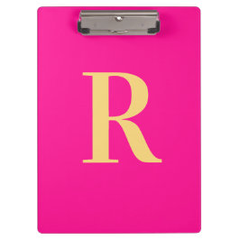 Minimaler moderner Monogramm-Hot-Pink Klemmbrett