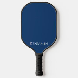 Minimaler moderner Name in Navy Blue und White Pickleball Schläger