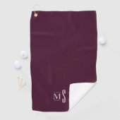 Minimaler moderner Personalisierter Monogram-Maroo Golfhandtuch (Insitu)