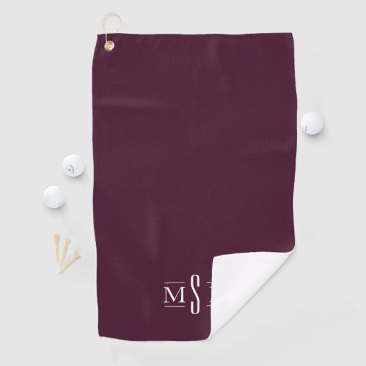 Minimaler moderner Personalisierter Monogram-Maroo Golfhandtuch (Insitu)
