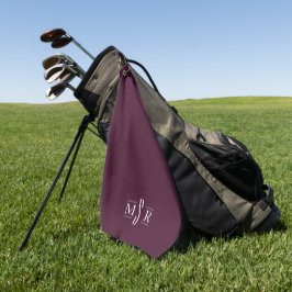 Minimaler moderner Personalisierter Monogram-Maroo Golfhandtuch