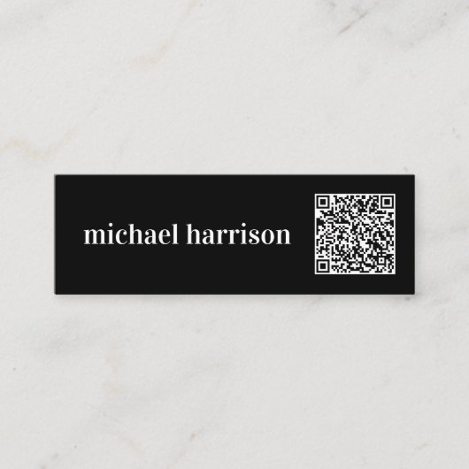 Minimaler moderner QR-Code Beruflich Mini Visitenkarte (Vorderseite)