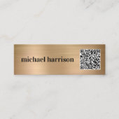Minimaler moderner QR Code Gold Mini Visitenkarte (Vorderseite)
