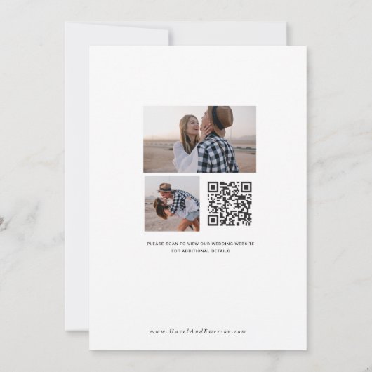Minimaler moderner QR-Foto-QR-Code Save the Date Einladung (Rückseite)