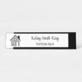 Minimaler moderner Real Anwesen Agent Schreibtischnamensplakette (Vorderseite )