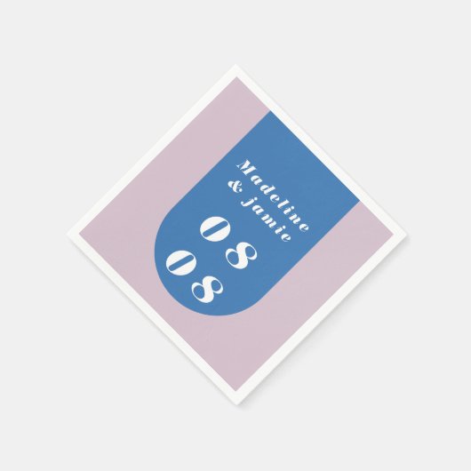 Minimaler moderner Retro-Bogengang Blau & Lila Fet Serviette (Ecke)