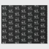 Minimaler moderner Schwarz-Weiß-Mit Monogramm Name Geschenkpapier (Flach)