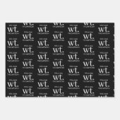 Minimaler moderner Schwarz-Weiß-Mit Monogramm Name Geschenkpapier Set (Vorderseite 2)