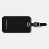 Minimaler moderner Schwarz-Weiß-Monogramm-Gesamtna Gepäckanhänger (Vorderseite horizontal)