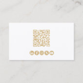 Minimaler moderner trendiger professioneller QR-Co Visitenkarte (Rückseite)