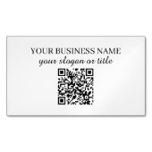 Minimaler moderner Website schwarz-weiß QR-Code Magnetische Visitenkarte (Vorderseite)