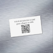 Minimaler moderner Website schwarz-weiß QR-Code Magnetische Visitenkarte (Beispiel)
