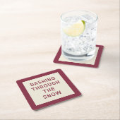 Minimaler moderner Weihnachtstypografie-Untersetze Rechteckiger Pappuntersetzer (Vor Ort)