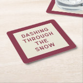 Minimaler moderner Weihnachtstypografie-Untersetze Rechteckiger Pappuntersetzer (angewinkelt)