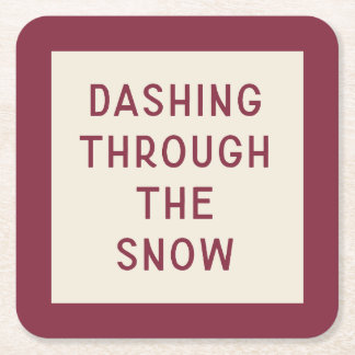 Minimaler moderner Weihnachtstypografie-Untersetze Rechteckiger Pappuntersetzer