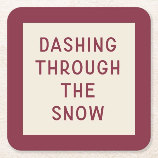 Minimaler moderner Weihnachtstypografie-Untersetze Rechteckiger Pappuntersetzer (Vorderseite)