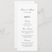 Minimaler moderner weißer islamischer Hochzeitstis Menükarte (Vorne/Hinten)