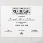 Minimaler Monochrome-Schwarz-weiß-Zertifikat-Award (Vorderseite)