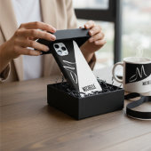 minimaler monochrome Splitt Eleganzskriptmonogramm Case-Mate iPhone Hülle